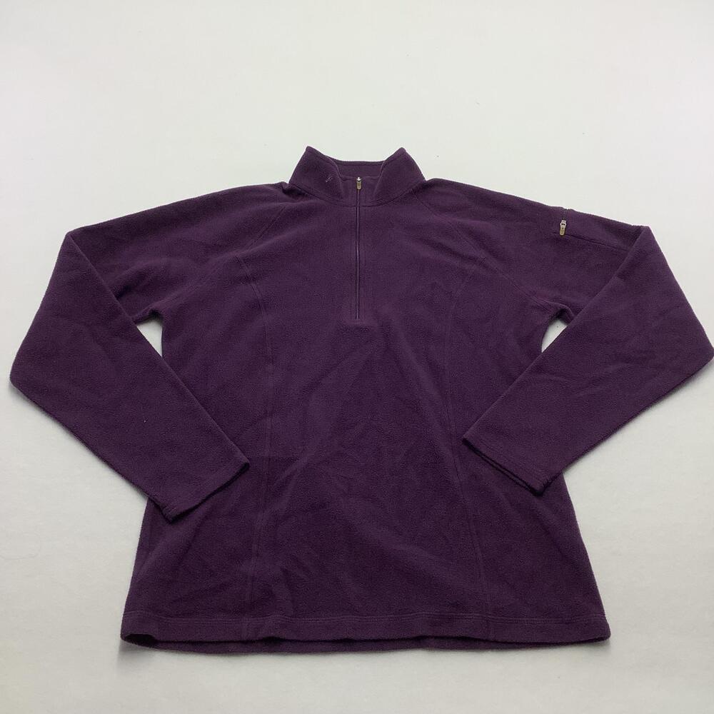 L.L. Bean Fleece Sweater Womens Small Purple 1/4 Zip Mock Neck Pullover